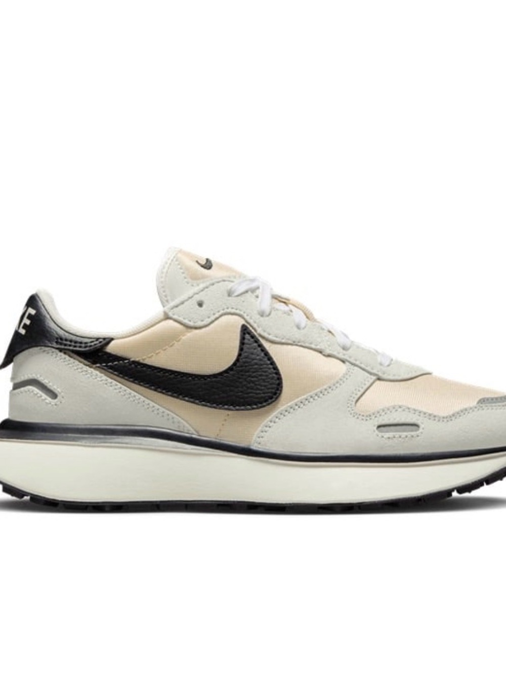 Nike Women's Phoenix Waffle 7.5 Cream and Black Retro-Inspired Sneakers - Picture 2 of 6